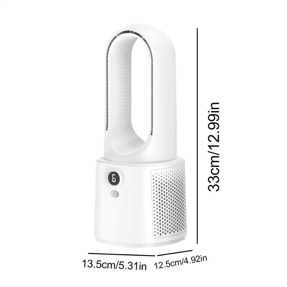 

2025 new Bladeless Portable Fan USB Quiet Rechargeable Small Fan Air Cooler 6 Speed Mini Summer Sports Fan Outdoor Travel белый