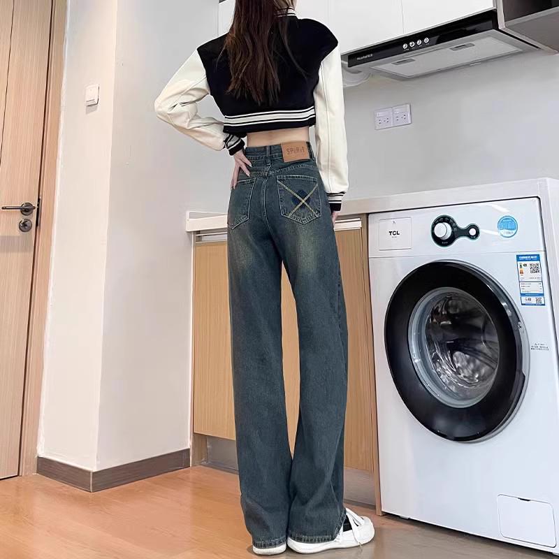 Women s Summer 2024 High-Waisted Wide-Leg Jeans - Slimming, Floor-Length, Loose Fit 2XL