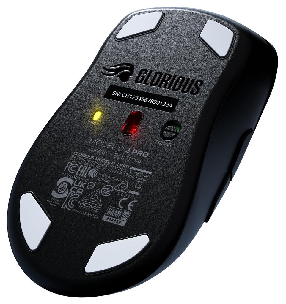 Glorious MODEL D 2 PRO High Polling Wireless and Wired Ergonomic Gaming MS697 4k/8kHz Edition, Ultra-Lightweight 62g, Durable, Rate, 2.4G Compatible,