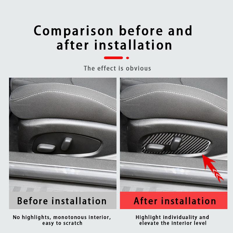 For Chevrolet Camaro 2016-2019 Carbon Fiber Car Seat Adjustment Switch Panel Decor Sticker Cover Trim Frame Interior Accessories