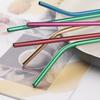 Mixing Color Reusable Metal Drinking Straws 304 Stainless Steel Straw Set with Cleaner Brush Bar Drinkware Party Accessory