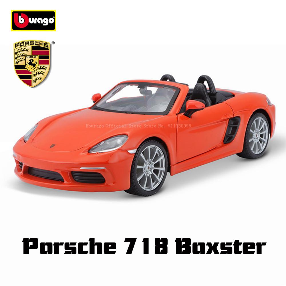 AKEZM1 Bburago 1:24 Porsche 911 GT3 Taycan Turbo S 718 Boxster simulation alloy car model crafts decoration collection toy tools gift