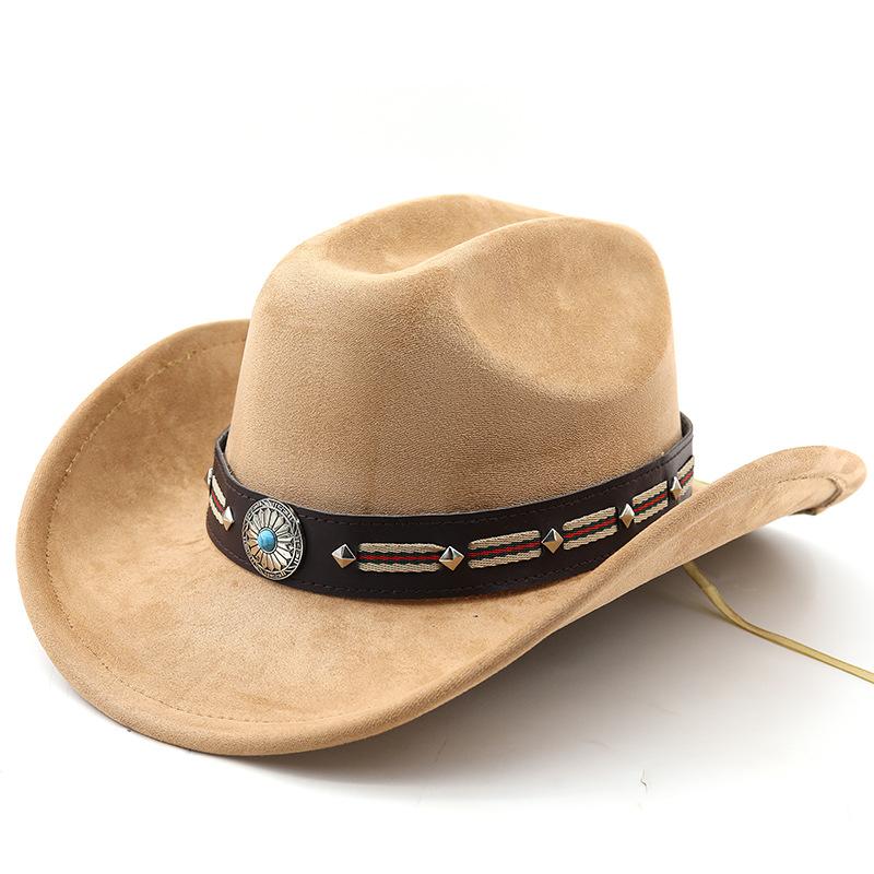 National style suede one-word cowboy top hat French vacation knight cowboy British hat elegant travel outdoor hat