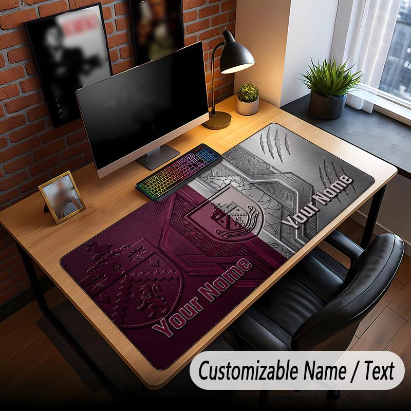 Large Mouse Pad Burnley Football Print Custom Name Text Desk Mat for Office Gaming