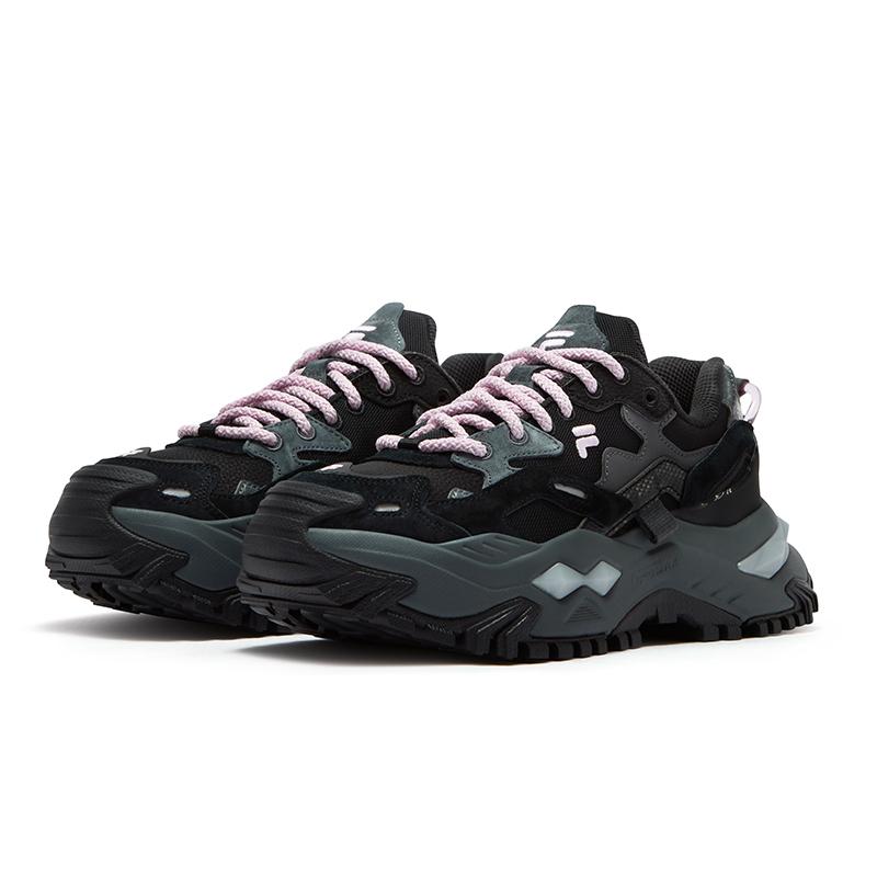 Fila Fusion Μαύρο Χρώμα Μαύρη Ζάχαρη Βρώμικος Καφές Σκληρή Καραμέλα Παχιά Σόλα Ευέλικτο Μοντέρνο Αυξημένο Ύψος Παπουτσια Μπαμπά Γυναικείο Sneaker Γκρι T12W531008FBD