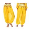 Women's Belly Dance Harem Pants Shiny Sequin Tassel Trouser Arabic Performance Loose Pants