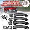 9Pcs Set ABS Chrome Door Handle Covers Trim for TRANSPORTER T5 T6 CADDY VAN 2003-2015 Carbon Fiber Style