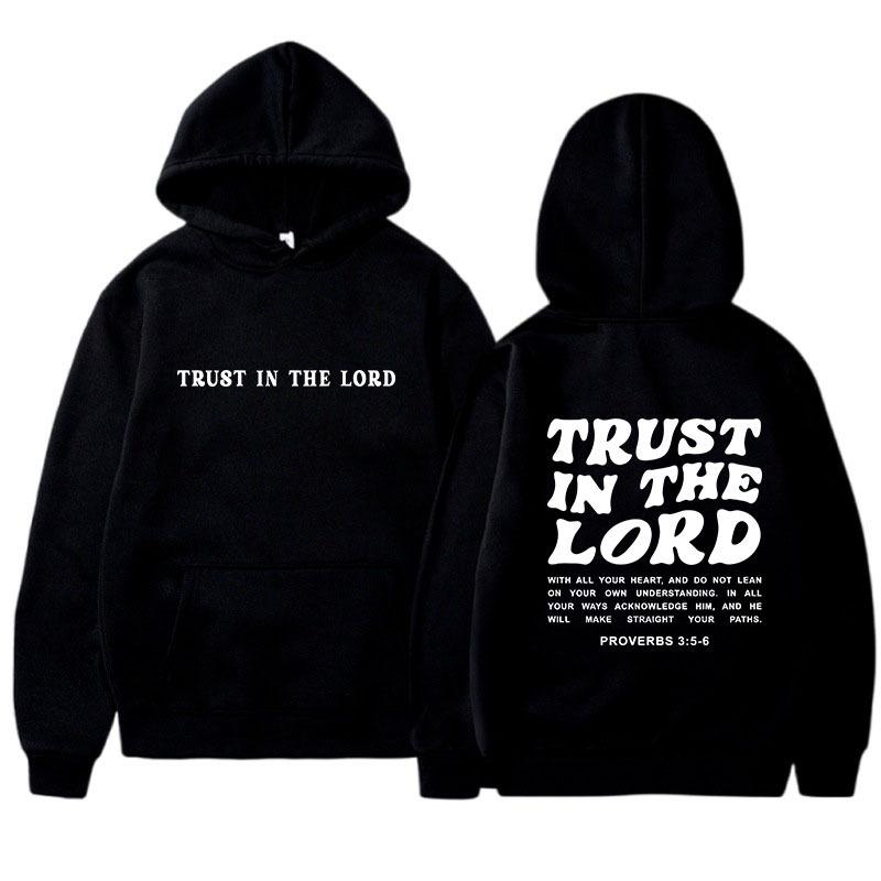 TRUST IN THE LORD Women Amazon Autumn and Winter New Oversized Textured Hooded Pocket Sweatshirt Y2K Sweatshirt