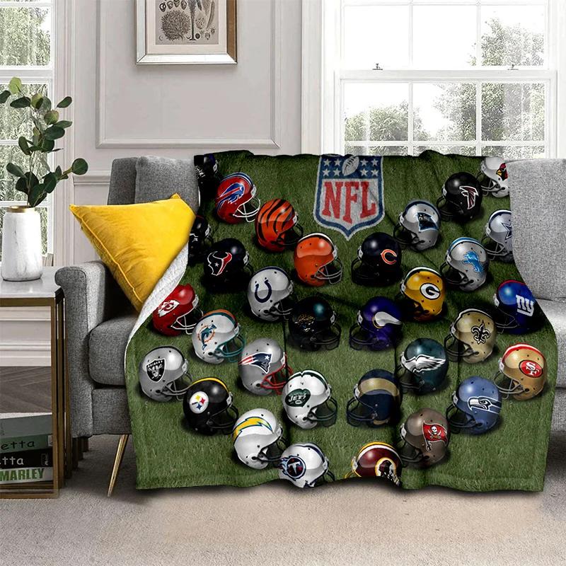 Coperta 3D NFL Segno Football Americano Rugby, Morbida Coperta Plaid per Casa Camera da Letto Letto Divano Picnic Viaggio Ufficio Coperta per Bambini