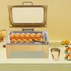 Gold Chafing Dish Buffet Set, Stainless Steel Chafing Dish Set Rectangular Buffet Warmer Sets w/Thick Frame for Catering Parties