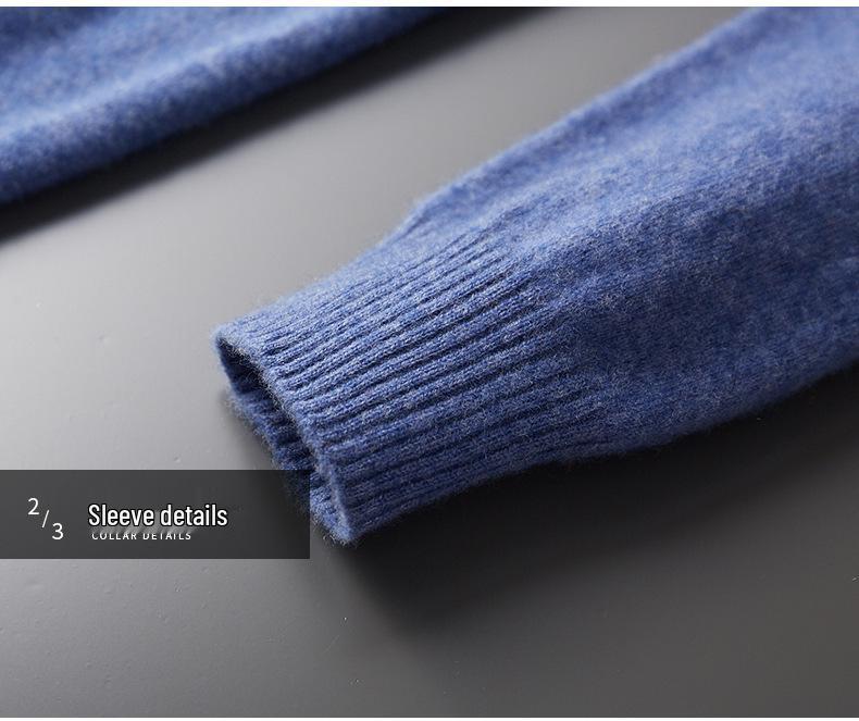 Men's High-Neck Cashmere Pullover Sweater, Autumn/Winter 2025, Loose Knitwear.