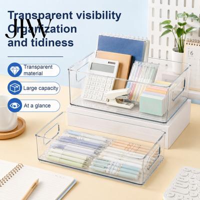 Clear Acrylic Drawer Organizer Desktop Storage Box, PET Drawers Organizer, Stackable Space Office Stationery Holder Saving Case, for And Makeup