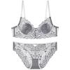 Womens Plus Size Full Coverage Lace Bra Set With Underwire Light Padding Side Support Lift Large Bust