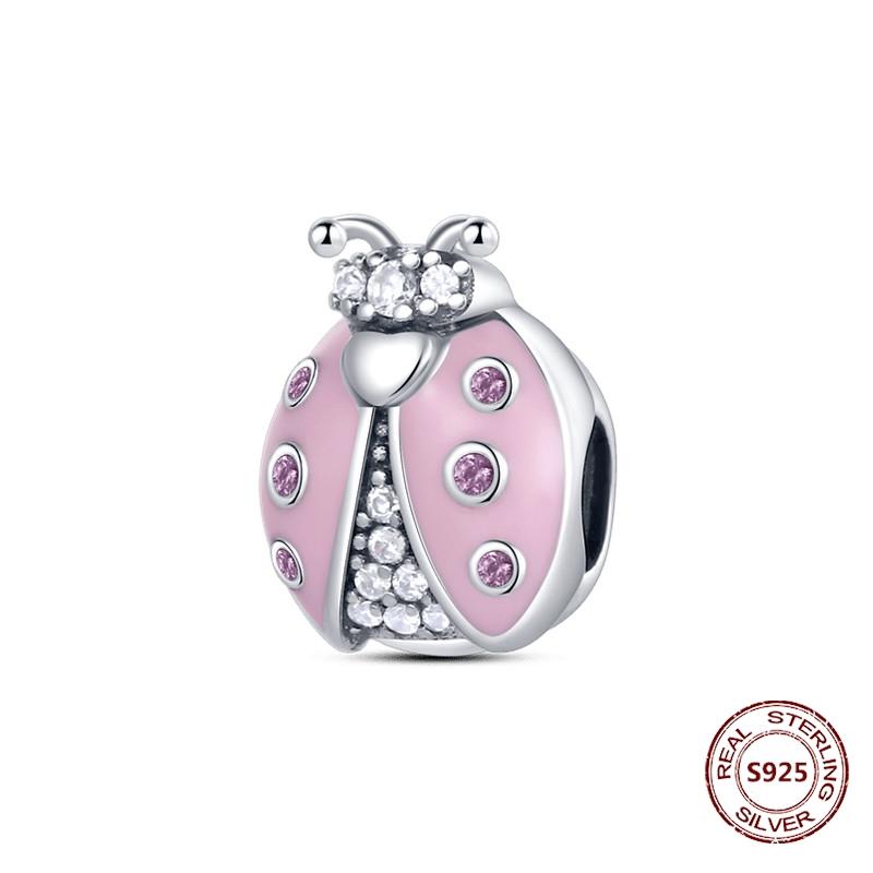 Butterfly Charm copper Authentic Pink Blue Zircon Fly Butterflies Safety Chain Clip Charm Bead Charms Compatible With Bracelets Do It Yourself Jewelle