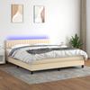 VidaXL Slat Bed Base with Mattress and LED, Upholstered Bed, Double Bed, Adult Bed for Interior Bedroom, 3133338