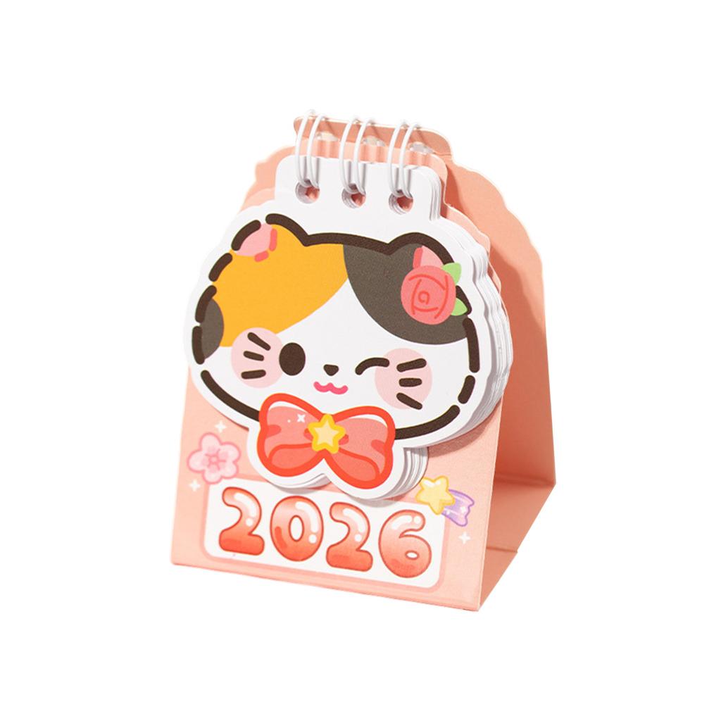Jahr 2026 Kleiner Kätzchenkalender Schreibtisch-Memo-Organizer Klarer Druck Kompakter Kätzchenplaner Tagesplaner Schreibtischkalender