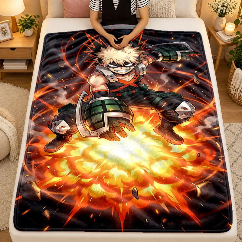Flannel BlanketMy Hero Academia Warm Soft Throw Blanket for Indoor Sofa Bed Living Room Use
