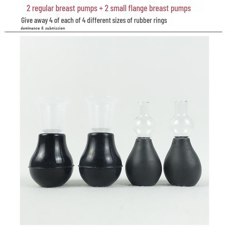 Glass Jar Spiked Rubber Ring Male Nipple Stimulator