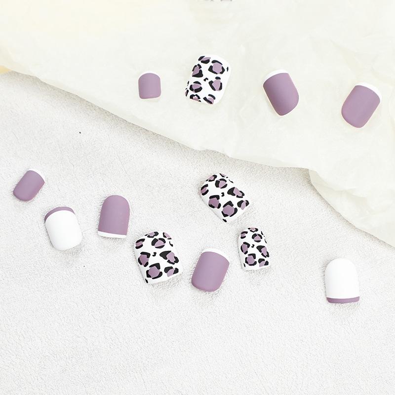 Lavender Purple Leopard Print Nail Art Stickers