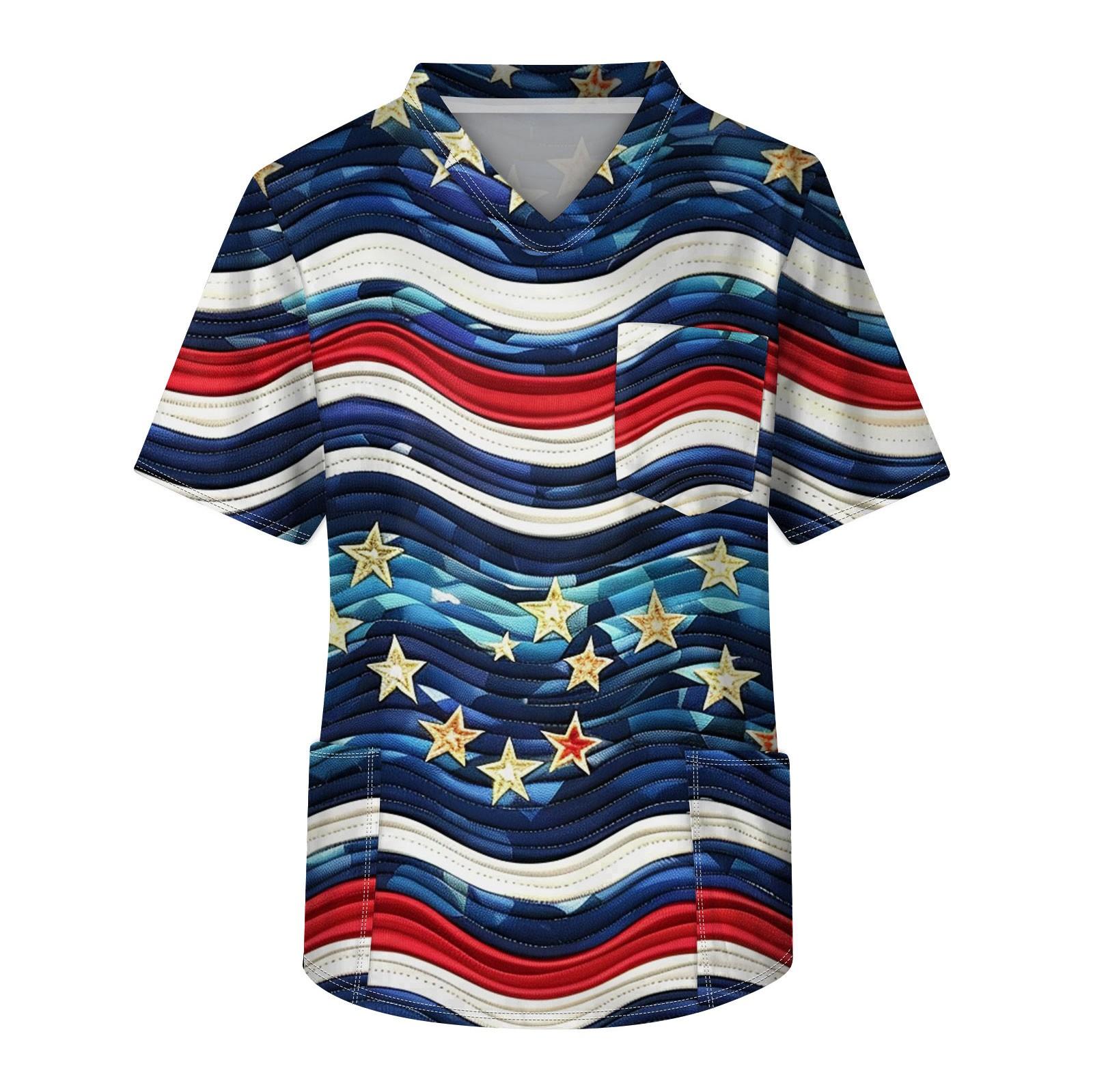 

2024 Модный винтажный мужской топ с коротким рукавом и V-образным вырезом с принтом нагрудного кармана L