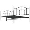 Metal Bed Frame with Headboard and Footboard Black 107x203 cm