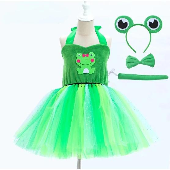 Baby Girls Halloween Animal Cosplay Costume Kids Forest Theme Giraffe Cows Tiger Leopard Zebra Print Tutu Dress Birthday Party