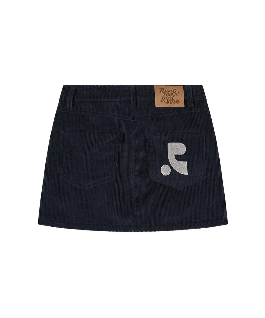 Rest And Recreation Coduroy Unbalance Skirt - Navy