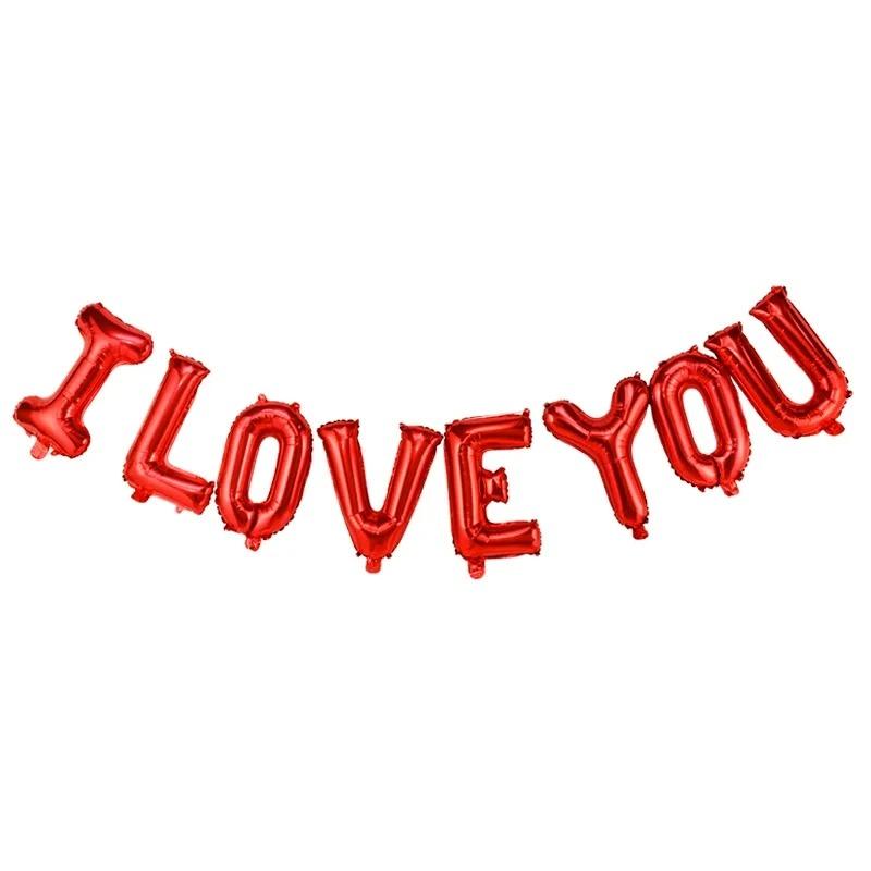 16in Foil Balloons Set: Birthday Anniversary I Love You Marry Me Party Decorations Aluminum Film Background Supplies