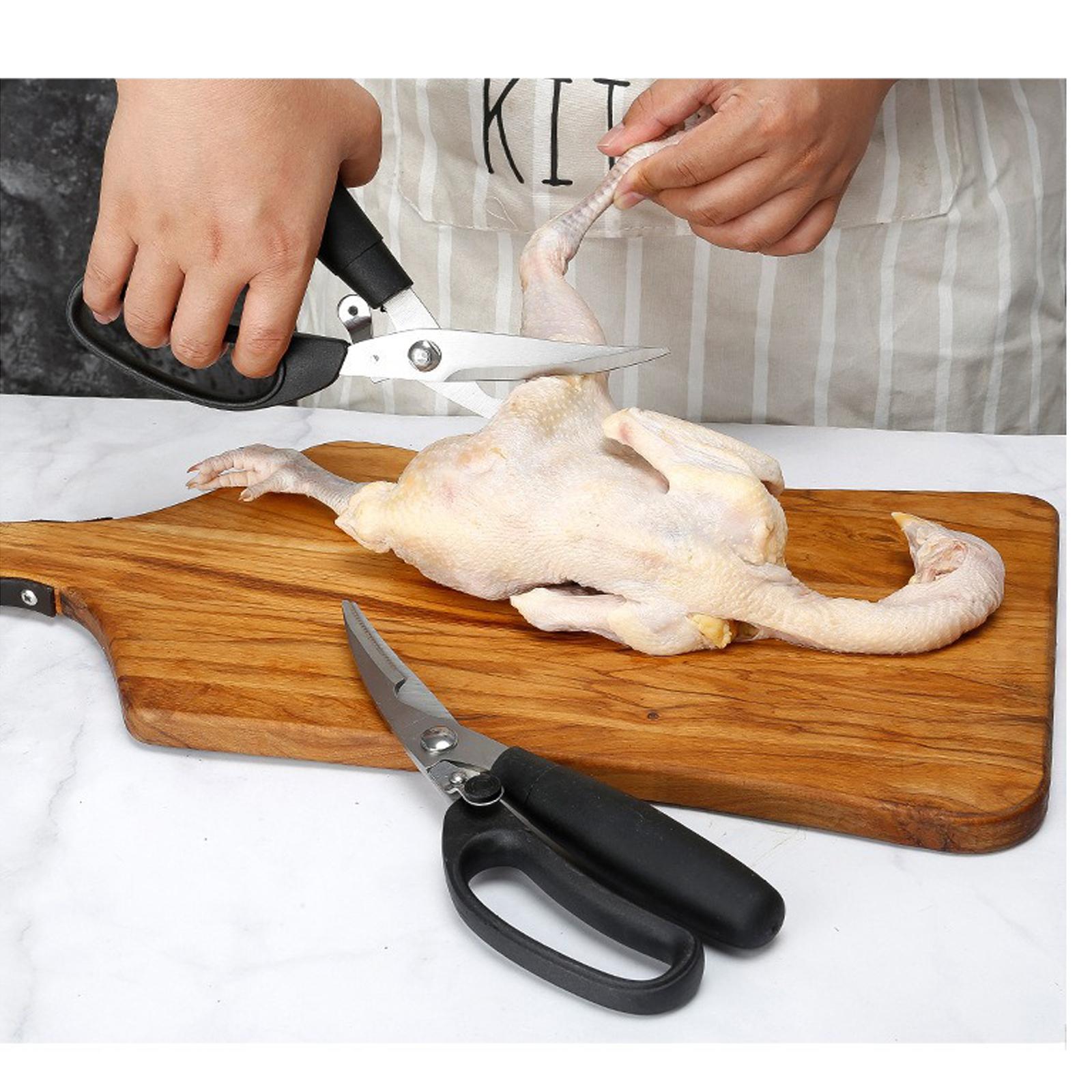

Multifunctional Kitchen Shears Stainless Steel Household Scissors for BBQ Poultry Bone Cutting and Food Preparation with Ergonomic Handle one size чёрный
