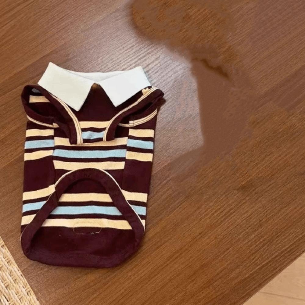 

Thin Puppy Striped Dress Breathable Dog Vest Cat Suspenders Pet Clothing Outdoor Walking M-Vest