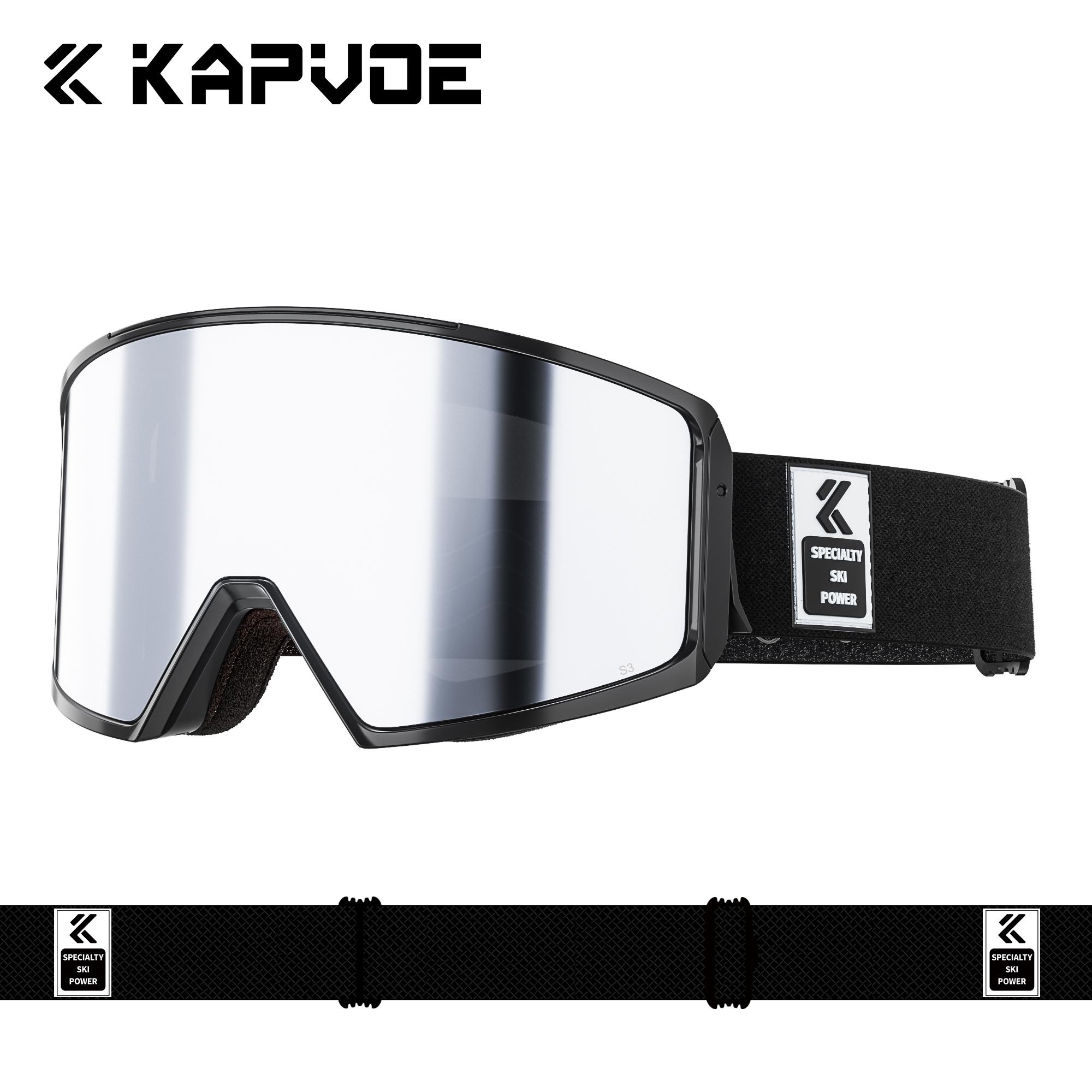 

Kapvoe Ski Snow Goggles Snowboarding Skiing Mask for Men Women Anti-Fog Lens Kit UV400 Protection Snowmobile Glasses Motorcycle