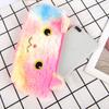 Plush Pencil Case Pouch Cute Cat Laser Color High Capacity Kids Students Office Supplies Round Eye