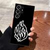 Flame Pattern Black Soft Phone Cover Case for Samsung Galaxy S25 Edge S23 Ultra S21 FE S24 Plus S20