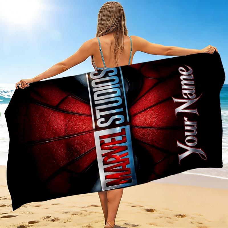 Custom 1Pc Marvel Studios Logo Beach Towel Quick Dry Multiuse For Beach Pool Gym Yoga Home Travel Christmas Halloween Xmas Gift