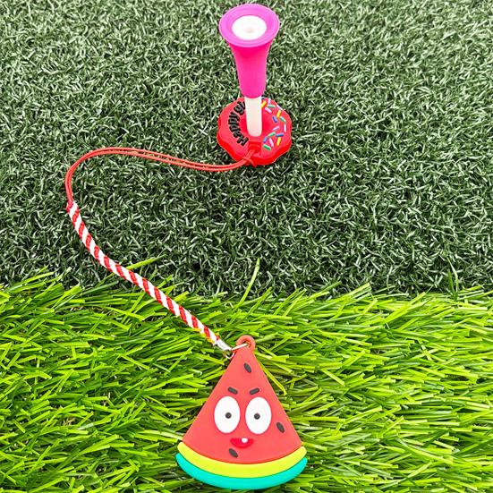 Plastic Anti Lost Golf Tee Hanger Donut Design Golf Tee Ring Strap Fruit Design Tee Loss Prevention Golf Accessory