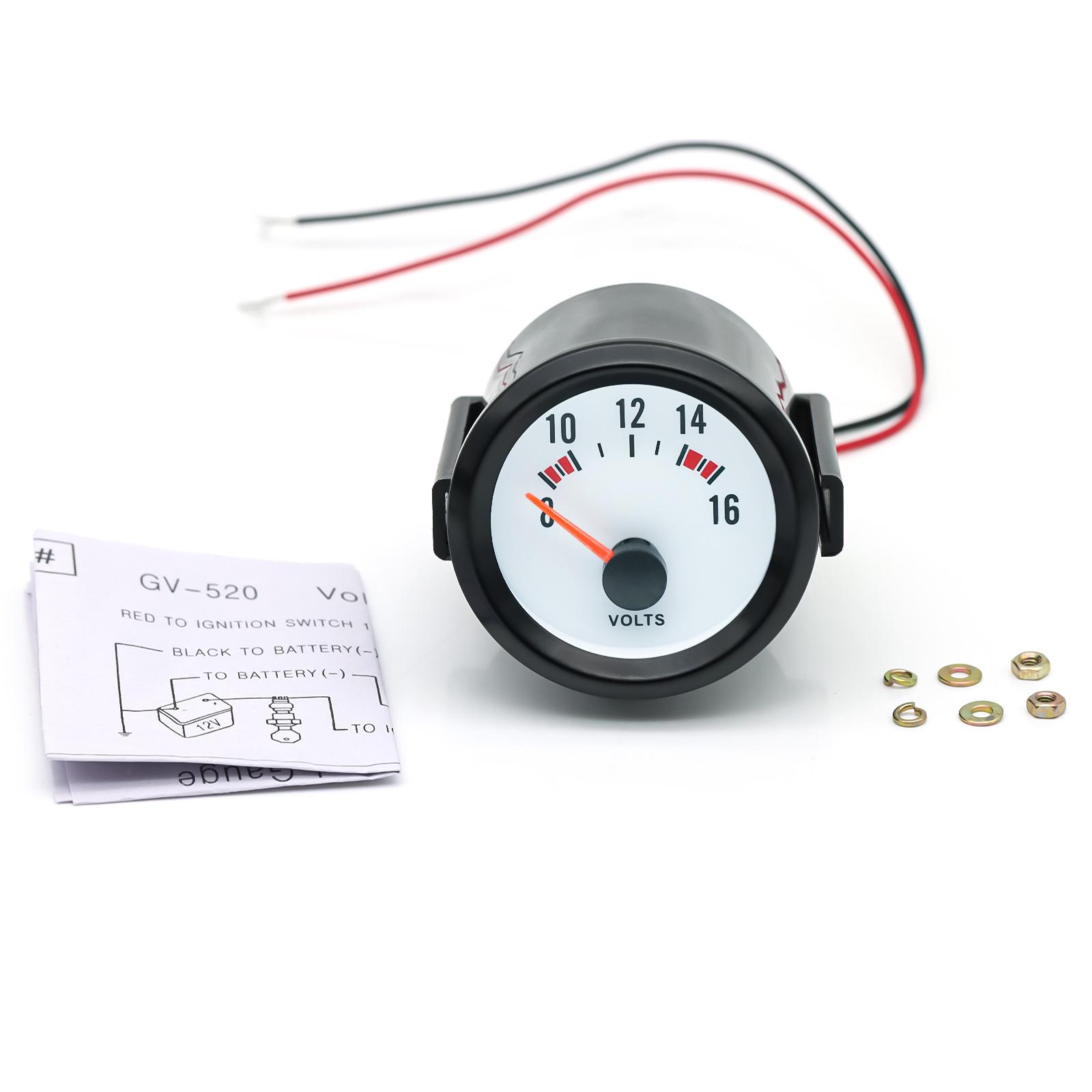 

Universal 52MM Car Gauge Voltmeter 8-16V Voltage Gauge For 12V Gasolines Engine Car Accessories Volt Gauges 2 Volts Meter