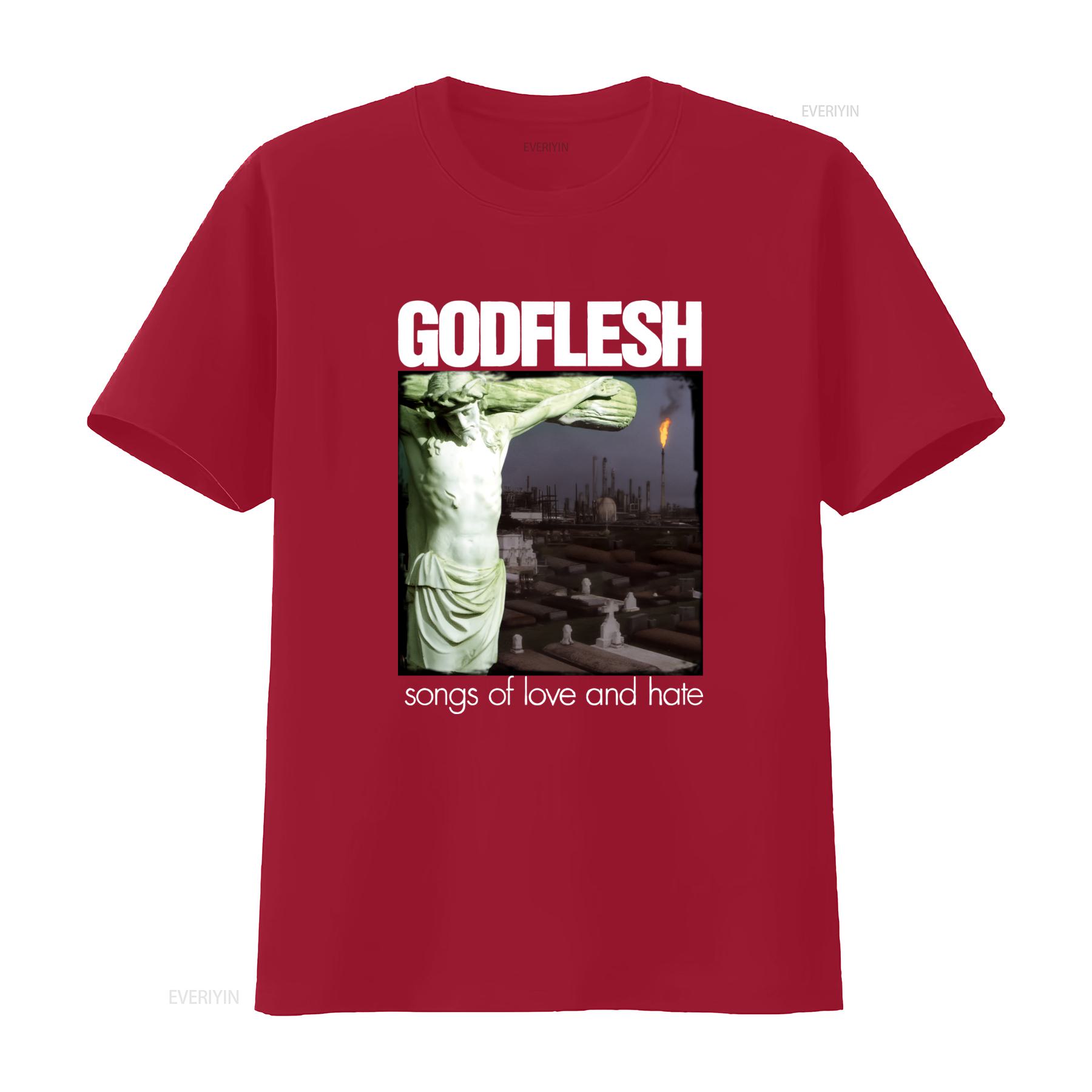 Godflesh Songs Of Love and Hate Print Cotton Black T Shirt Available in Full Sizes S 4XL vintage Washed graphic Stylish S