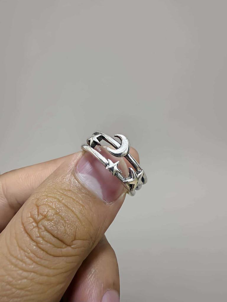 Gothic Exquisite Carving Ancient Silver Stainless Steel Snake Crown Cat Adjustable Opening Rings for Women Men Halloween Jewelry