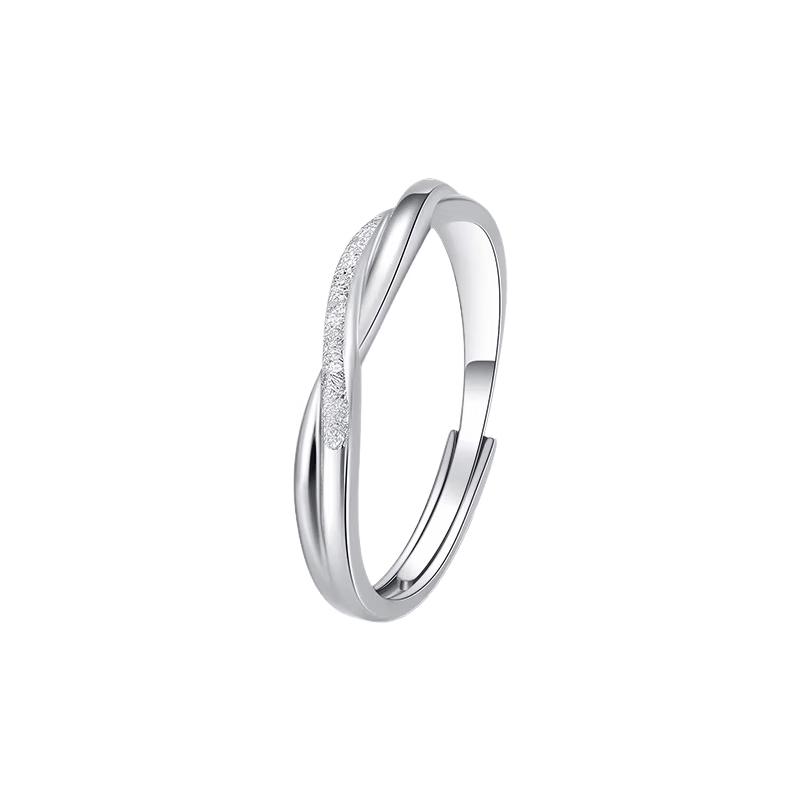 MANHE S999 Sterling Silver Mobius Couple Rings