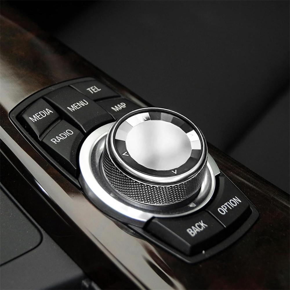 1× Car Multimedia Button Knob Cover Trim For BMW F20 F30 F11 F12 F01 F25 F26 NBT