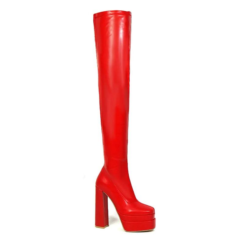 Fashion Platform High Heeled Women Over The Knee High Boots Brand Design Winter Fashion Sexy Elegant Walking Comfy Women Shoes