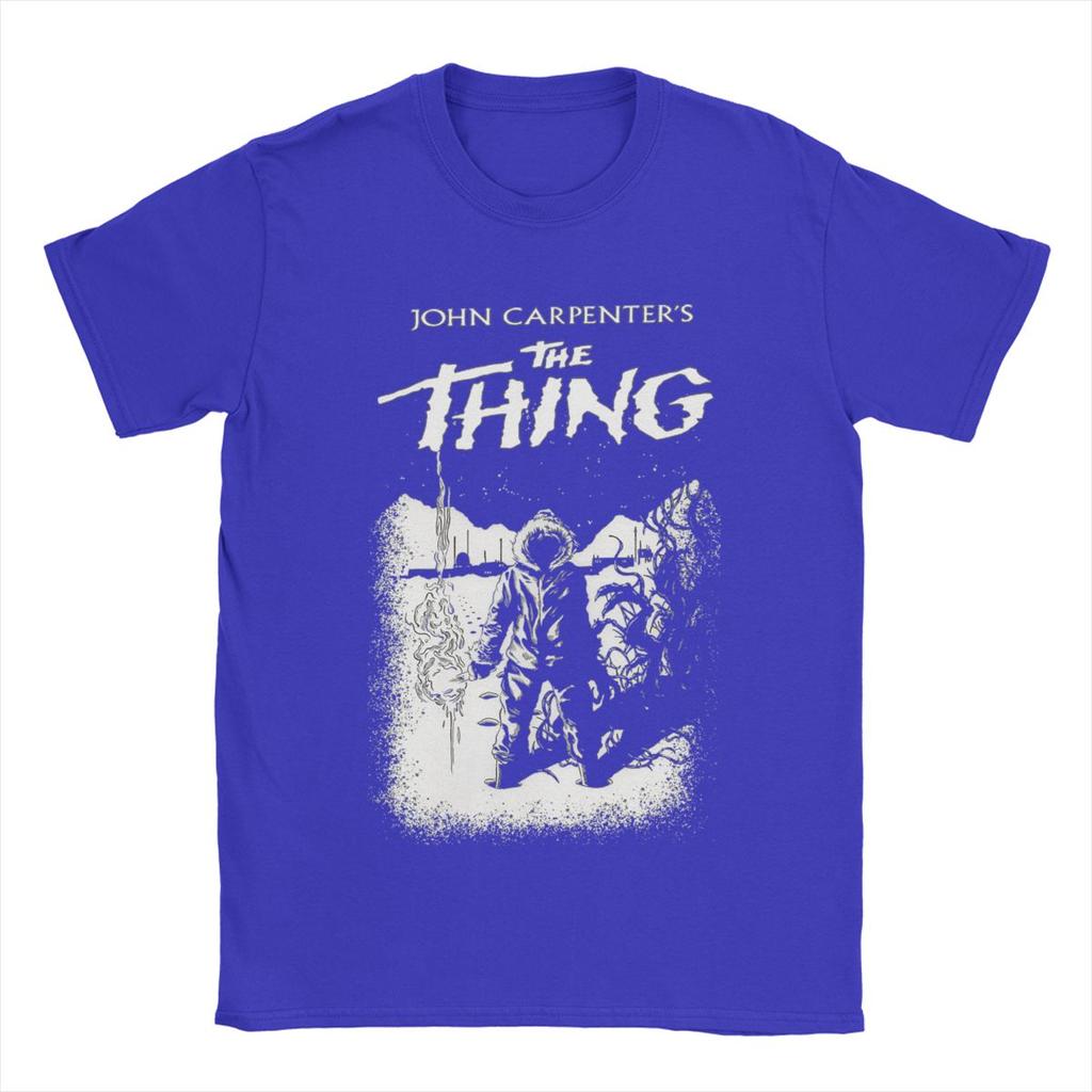 Men T-Shirts 1982 Horror Movie The Thing Casual Pure Cotton Tees Short Sleeve T Shirt Round Collar Tops Summer