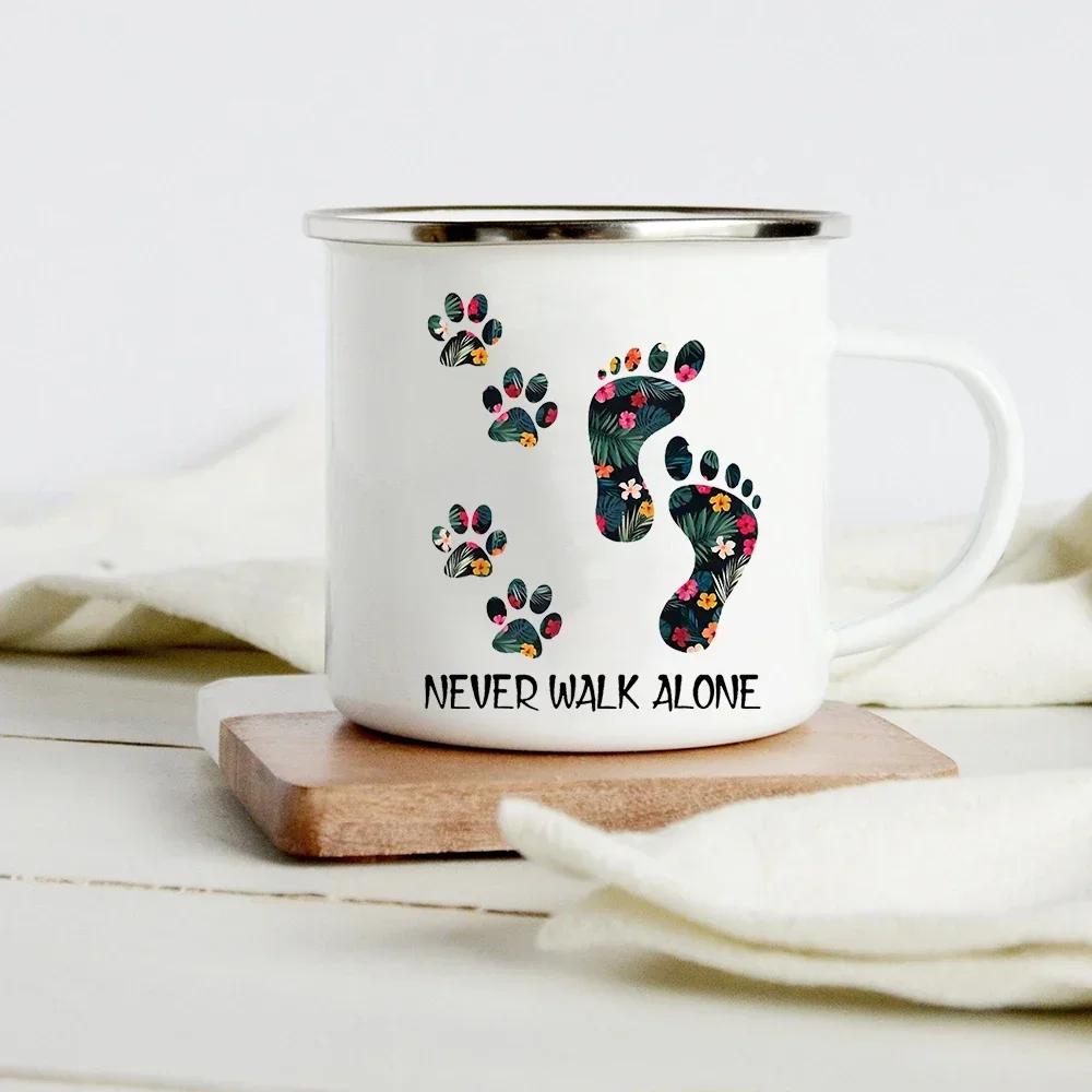 Lustiger Dackel-Druck Kreative Emaille-Tasse Kaffee-Weintassen Cartoon-Hunde Pfote Party-Getränk Bier Saft Milch Tassen Geschenke für Liebhaber Hund