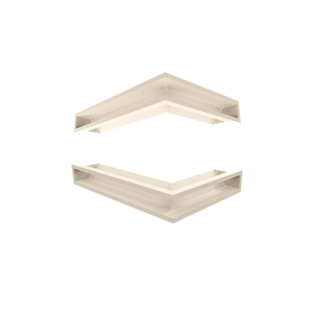 Fireplace grille KRATKI LUFT Cream 9x60x40 Left Ventilation Set 2 pcs