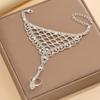 Versatile Rhinestone Hand Chain Fashion Finger Chain Ring Bracelet  for Weddings