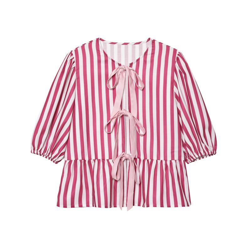 Jnleaog Spring New Arrival Women's Clothing Fashion French Fashion French Minority Lace-up Accessories Loose Tops Pants