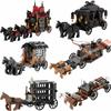 MOC Model Building Kit: Medieval Military Chariot & Knight Carriage with Creative DIY Design