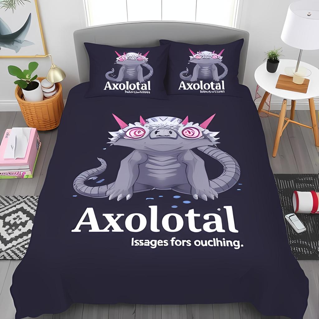 Comforter Kawaii Axolotl Full For Kids Boys Girls Room Decorpink Cute Cartoon Animal Bedding Set Sea Coral Shell Soft Warm