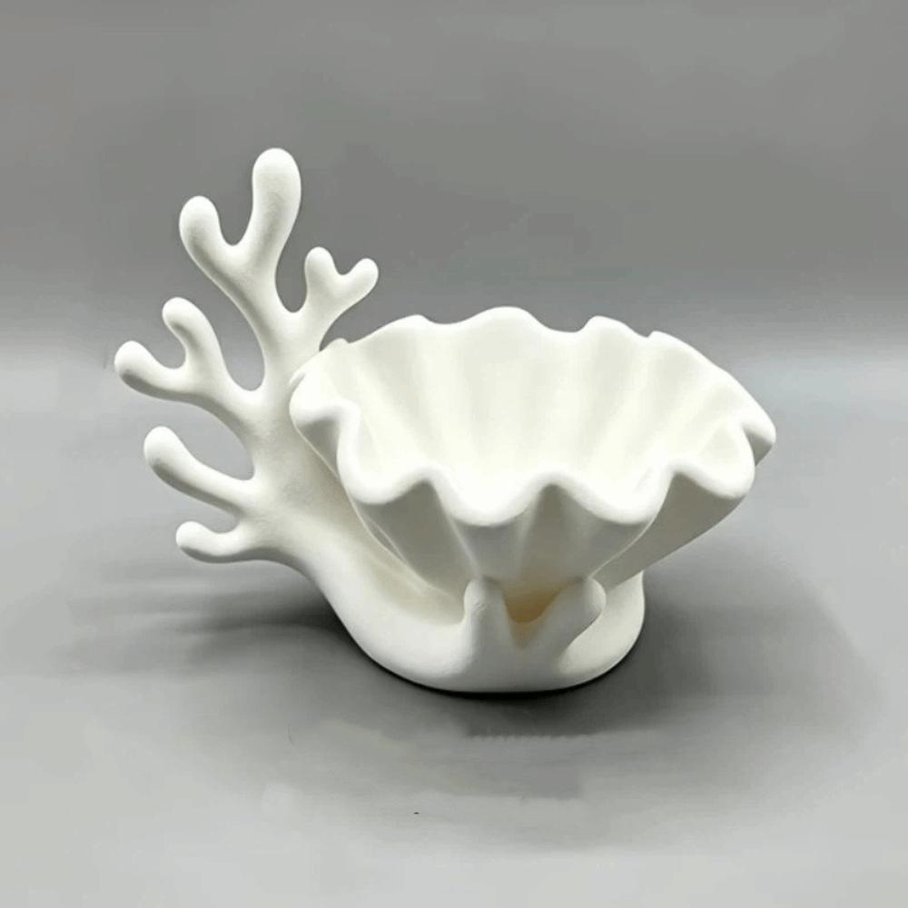 Multi-Purpose Jewelry Storage Tray Coral Shell Shape Key Storage Box Decorative Dish  Bedroom