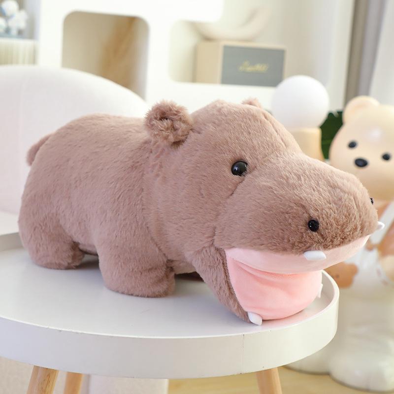 

Brown Cartoon Hippo Plush Toy - Comfy Zoo Doll for Kids 40x17x18cm (0.3kg)